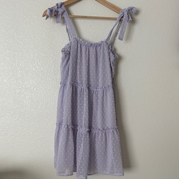 miami Dresses & Skirts - Light Lavender Swiss Dot Tie-Strap Sundress